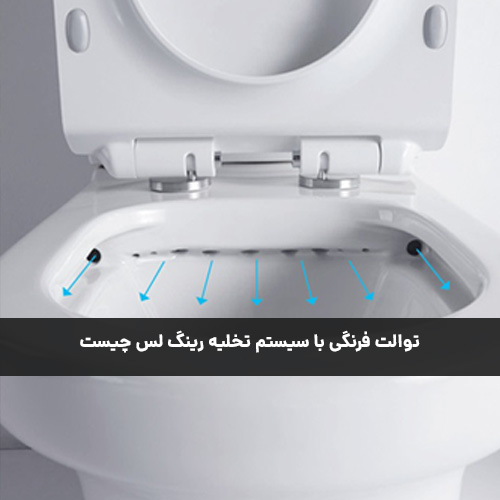 رونمایی بازرگانی اژدری از توالت فرنگی با سیستم تخلیه رینگ لس